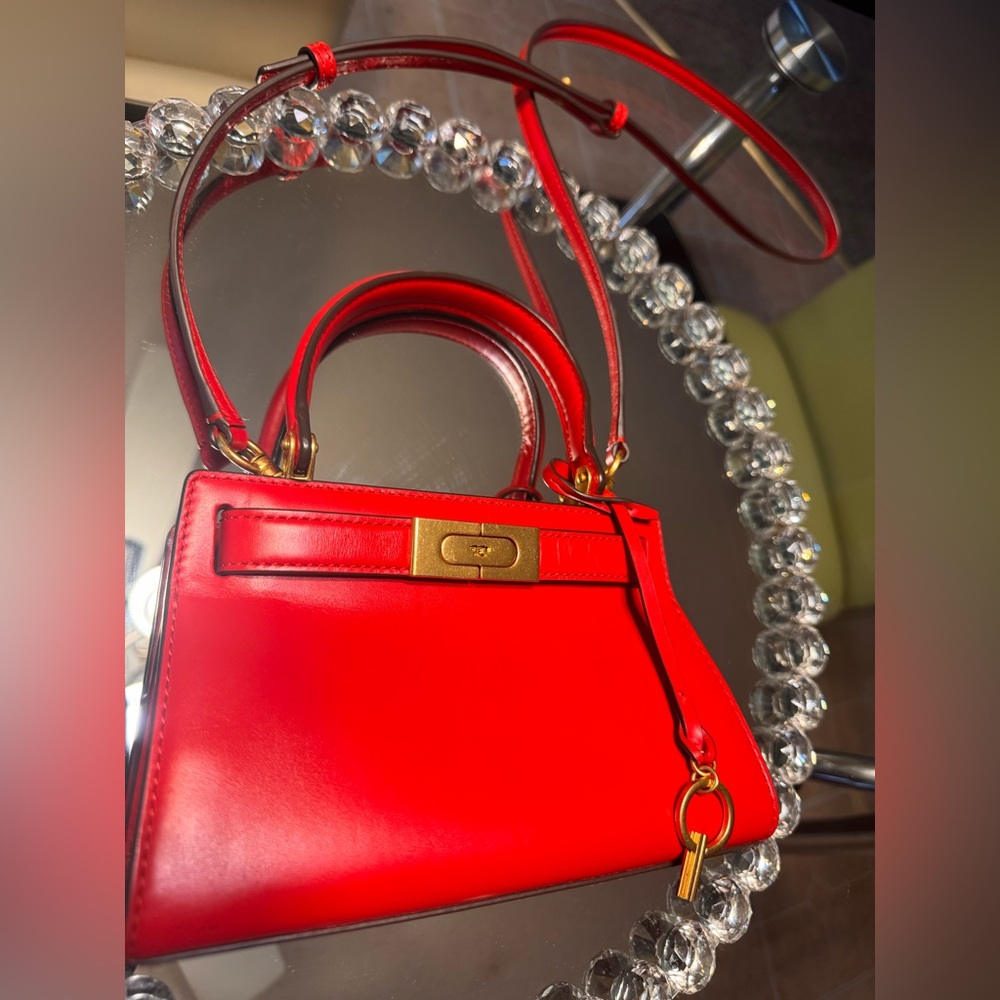 Tory Burch Red Lee Radziwill Small Brilliant Bag.